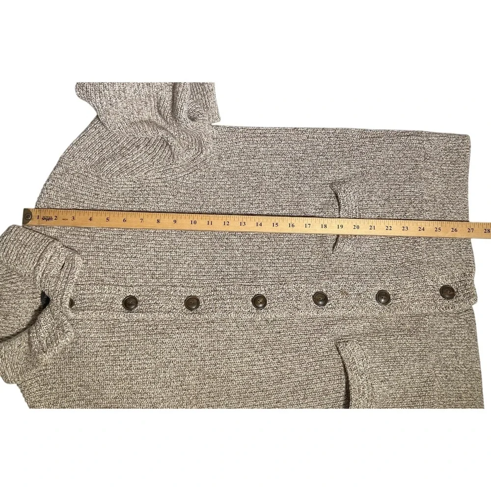 J.Crew Cotton Cardigan Mens L Oatmeal Marled Knit Button Front‎